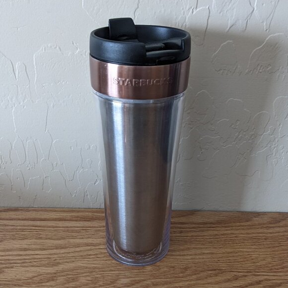 Starbucks DIY 16 oz Tumbler with Rose Gold Trim - Picture 1 of 7